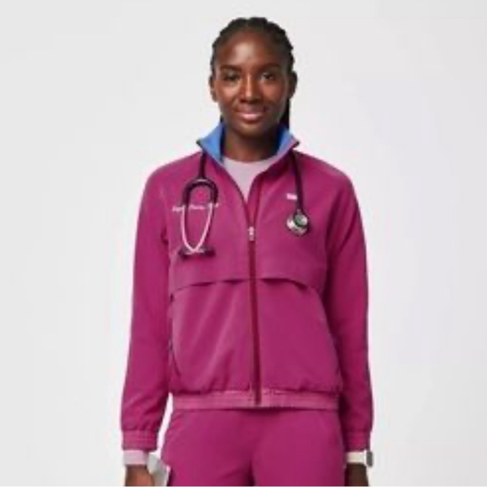 Figs Raspberry Sorbet Sydney Scrub Jacket